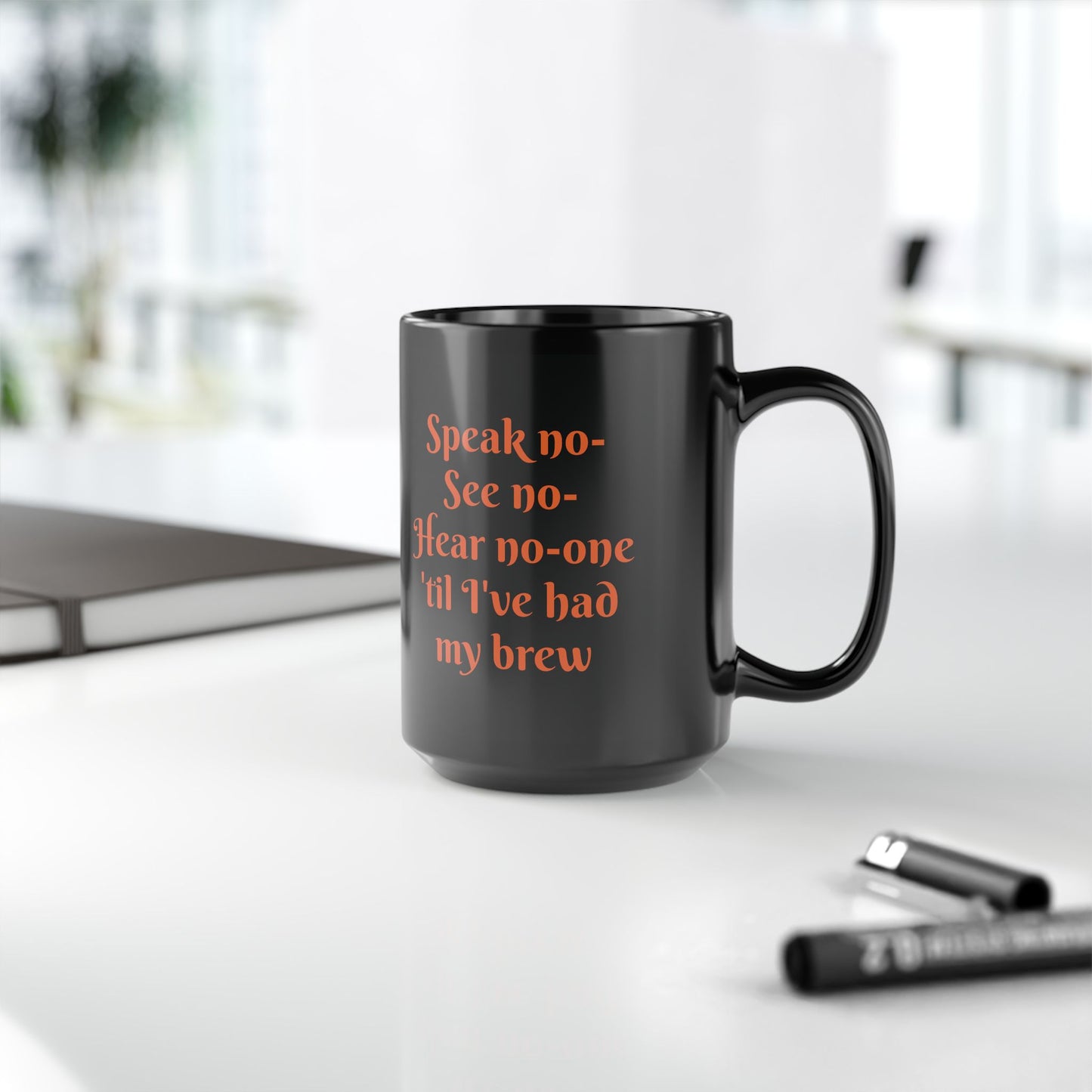 See no- Speak no- Hear no- Pumpkins Black Mug (11oz, 15oz)